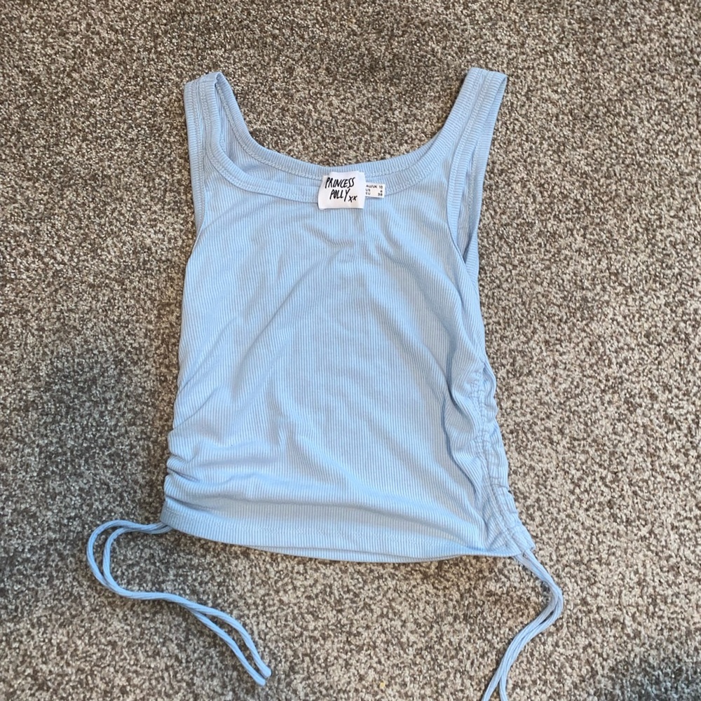 Princess Polly Madelyn Adjustable Blue Tank Top